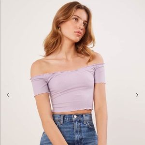 Reformation willett top in lilac